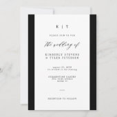 Eenvoudig elegante zwarte en witte monogram bruilo kaart (Voorkant)