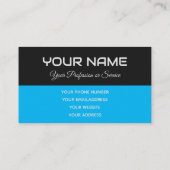 Eenvoudig elegante zwarte indigo blauwe reflectien visitekaartje (Achterkant)