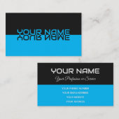 Eenvoudig elegante zwarte indigo blauwe reflectien visitekaartje (Voorkant / Achterkant)