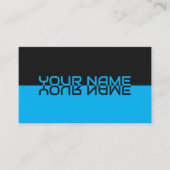 Eenvoudig elegante zwarte indigo blauwe reflectien visitekaartje (Voorkant)