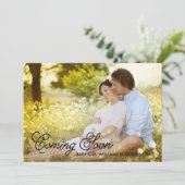 Eenvoudig elegantie Binnenkort bekend maken van zw Aankondiging (Staand voorkant)