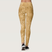 Eenvoudig elegantie Gold Foliage Pattern Stijlvol Leggings (Achterkant)