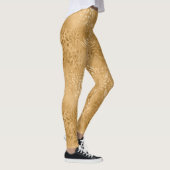 Eenvoudig elegantie Gold Foliage Pattern Stijlvol Leggings (Rechts)