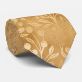Eenvoudig elegantie Gold Foliage Pattern Stijlvol Stropdas (Opgerold)
