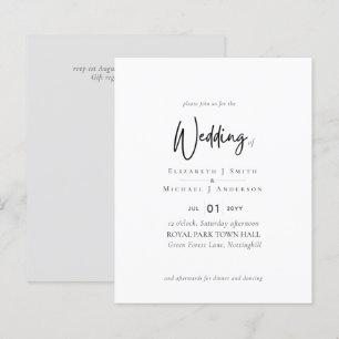 Eenvoudig elegantiemanuscript Moderne Budget Weddi
