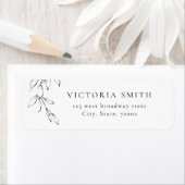 Eenvoudig elegantisch botanisch trouwadres etiket (Insitu)