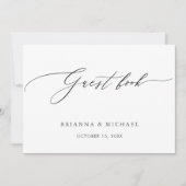 Eenvoudig Elege Schrift Gastboek Aankondiging (Voorkant)