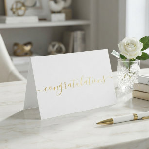 Eenvoudig Elege Script Felicitaties Folie Kaarten