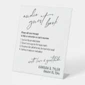 Eenvoudig Elegeant Bruiloftsontvangst Audio-gasten Reclamebord Met Voetstuk (Voorkant)