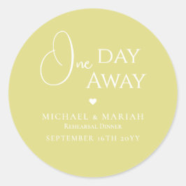 Eenvoudig Elegeant Eén Dag Verder Oefen Diner Ronde Sticker