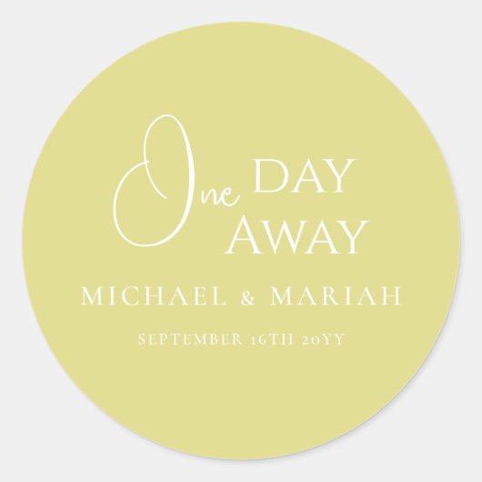 Eenvoudig Elegeant Eén Dag Verder Oefenavond Ronde Sticker (Voorkant)
