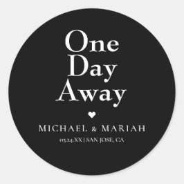 Eenvoudig Elegeant Eén Dag Verder Oefendiner Ronde Sticker