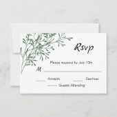 Eenvoudig Elegeant Groen RSVP Kaartje (Voorkant)