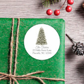 Eenvoudig Elegeant Kerstboom Retouradres Ronde Sticker