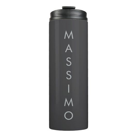 Eenvoudig Elegeant Modern Grijs Minimalistisch Thermosbeker (Voorkant)