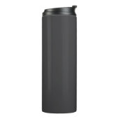 Eenvoudig Elegeant Modern Grijs Minimalistisch Thermosbeker (Gedraaid links)