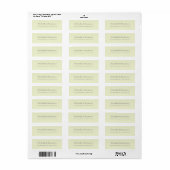 Eenvoudig Elegeant Modern Minimalistisch Pastel Etiket (Full Sheet)
