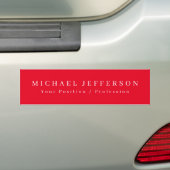 Eenvoudig Elegeant Modern Rood Minimalistisch Bumpersticker (Op auto)