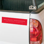 Eenvoudig Elegeant Modern Rood Minimalistisch Bumpersticker (Op Truck)