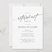 Eenvoudig Elegeant Pensioenfeest Minimale Script Kaart (Voorkant)