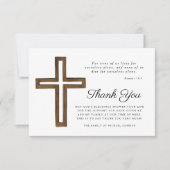 Eenvoudig Elegeant Religieus Kruis Uitvaart Bedankkaart (Voorkant)
