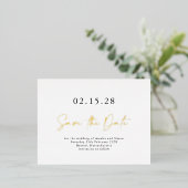Eenvoudig Elegeant Script Save the Date Echte Goud Folie Uitnodiging Briefkaart (Staand Voorkant)