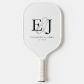 Eenvoudig Elegeant Trouwerij Monogram Huwelijk Pickleball Paddle (Achterkant)
