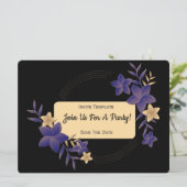 Eenvoudig elke gelegenheid bloemen feest kaart (Staand voorkant)