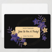 Eenvoudig elke gelegenheid bloemen feest kaart (Voorkant / Achterkant)