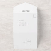 Eenvoudig Elke kleur Fotoscript Trifold Bruiloft All In One Uitnodiging (Buitenkant)