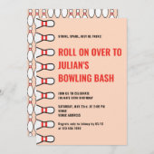 Eenvoudig Elke Leeftijd Peach Fuzz Bowling Verjaar Kaart (Voorkant / Achterkant)