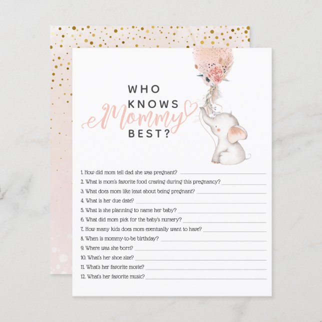 Eenvoudig ellefant- en ballongymspel (Voorkant / Achterkant)