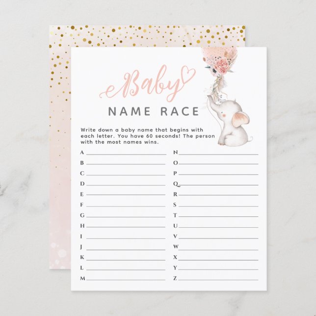 Eenvoudig ellefant- en ballongymspel (Voorkant / Achterkant)