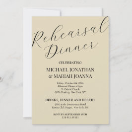 Eenvoudig Ellegant De Nacht Voor De Rehearsal Dinn Kaart