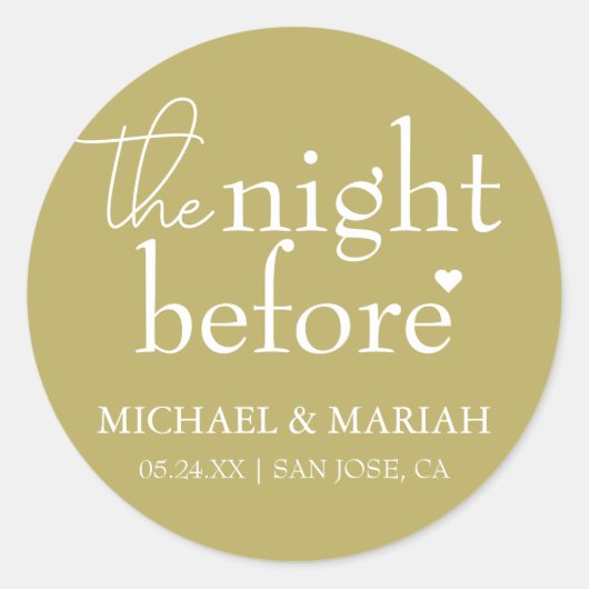 Eenvoudig Ellegant Diners de Avond Voor de General Ronde Sticker (Voorkant)