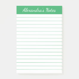 Eenvoudig Ellegant Groen Gelijnd Gepersonaliseerd Post-it® Notes