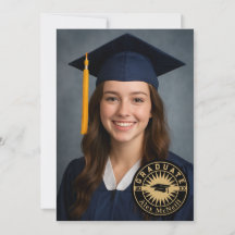 Eenvoudig Ellegant Rond Embleem & Foto Afstuderen