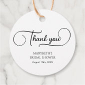Eenvoudig Ellegant Script Bruidsbruiloft Dank Je Bedankjes Labels (Achterkant)