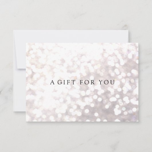 Eenvoudig Ellegant Wit Bokeh Cadeaubon (Voorkant)
