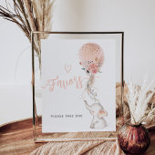 Eenvoudig ellephant- en ballonvaardig Baby shower Poster