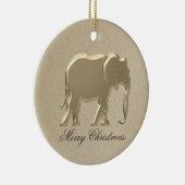 Eenvoudig ellephant Gold voor prettige kerstfeestd Keramisch Ornament (Rechts)