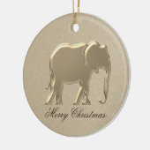 Eenvoudig ellephant Gold voor prettige kerstfeestd Keramisch Ornament (Links)