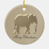 Eenvoudig ellephant Gold voor prettige kerstfeestd Keramisch Ornament (Achterkant)