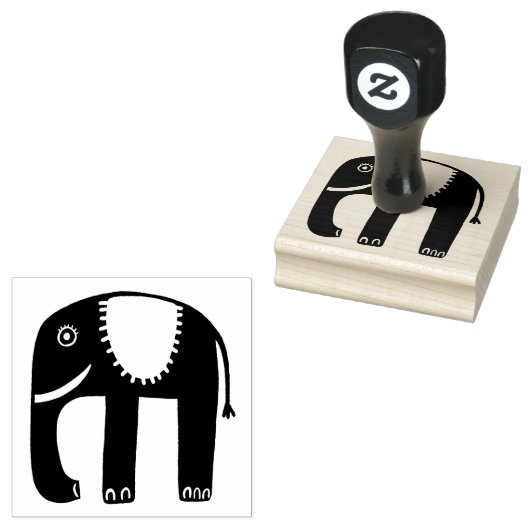 Eenvoudig, ellephant, modern rubberstempel (Gestempeld)