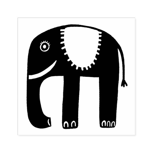 Eenvoudig, ellephant, modern rubberstempel (Afrduk)