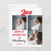 Eenvoudig en afbeelding 1e moederdag Gift 3 Foto C Feestdagenkaart (Voorkant / Achterkant)