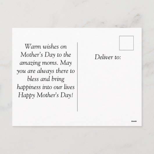 Eenvoudig en afbeelding 1e moederdag Gift 3 Foto C Feestdagenkaart (Achterkant)