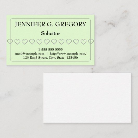 Eenvoudig en basissolicitor-Visitekaartje Visitekaartje (Voorkant / Achterkant)