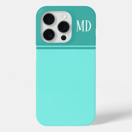 Eenvoudig en Blauwgroen blauw gestreept monogram Case-Mate iPhone Case (Achterkant)