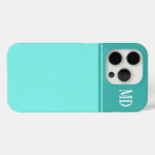 Eenvoudig en Blauwgroen blauw gestreept monogram Case-Mate iPhone Case (Achterkant (horizontaal))